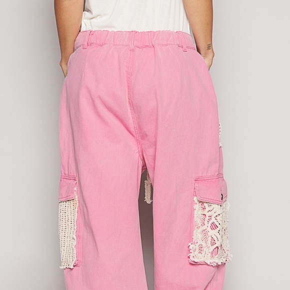 New POL Clothing Distressed Joggers Women’s Sweatpants Y2K Pink Overiszed Pants - Picture 12 of 12